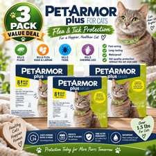 3-Pack PetArmor Plus Cat Flea & Tick Killer Value Pack, Easy-to-apply Formula
