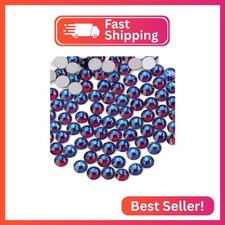 Beadsland Flat Back Crystal Rhinestones Round Gems for Nail Art and Craft Glue F
