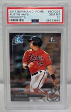 2017 Bowman Chrome Prospects AUSTIN HAYS RC ROOKIE CARD PSA 10 GEM MINT