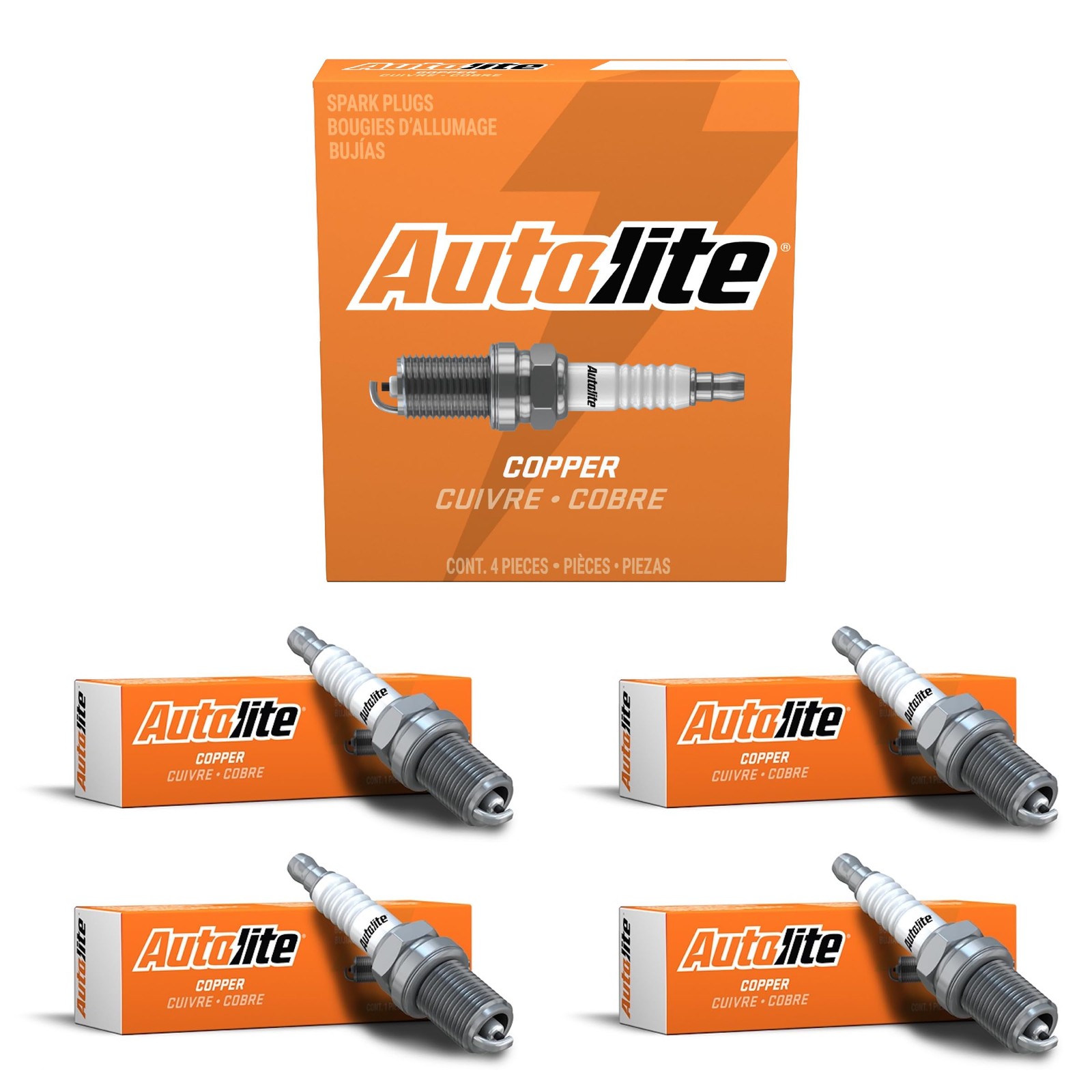 Autolite 295 Copper Non-Resistor Automotive Replacement Spark Plugs 4 4-Pack 