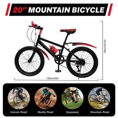20 Zoll 6 Gang Kinder Jungen Fahrrad Mountainbike Kinderfahrrad MTB Bike Rad