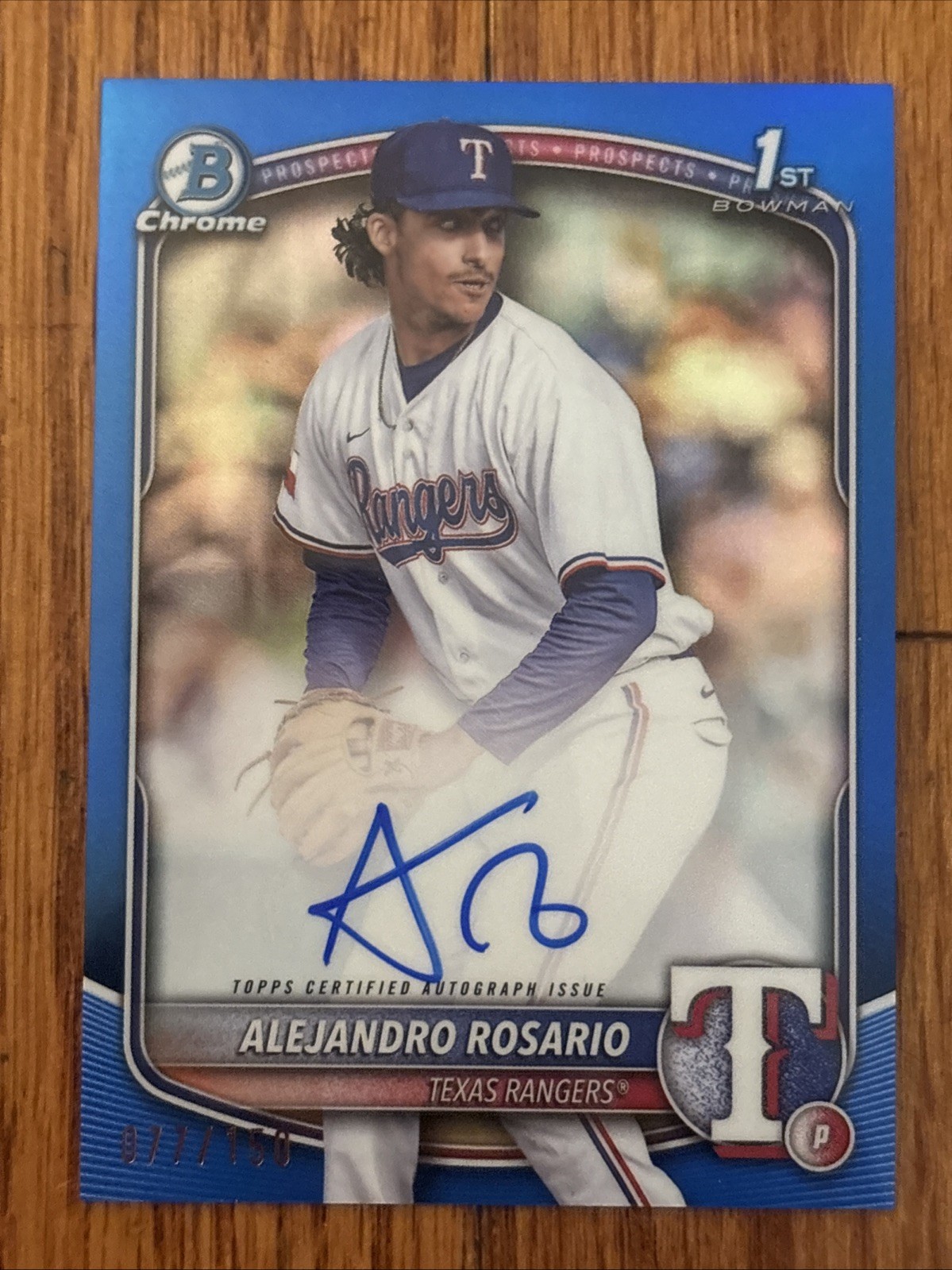 2025 Bowman Chrome Alejandro Rosario Prospect Auto Blue Refractor /150 #CPA-ARO