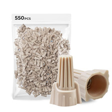 550Pcs Tan Wire Connectors Nuts, Winged Electrical Wire End Connectors Caps, Twi