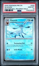 2025 POKEMON PRE EN-PRISMATIC EVOLUTIONS MASTER BALL REVERSE HOLO GLACEON PSA 10