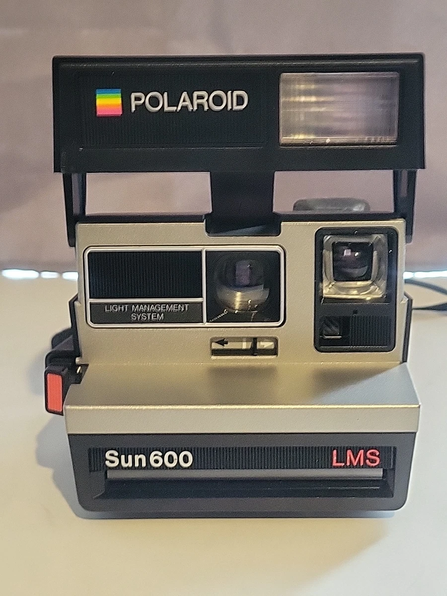 Vintage Retro Polaroid Sun 600 LMS Instant Film Flash Land Camera w/ Strap