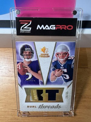 Joe Flacco & Kevin O'Connell Upper Deck Rookie Dual Threads Tri-Color Patch /35