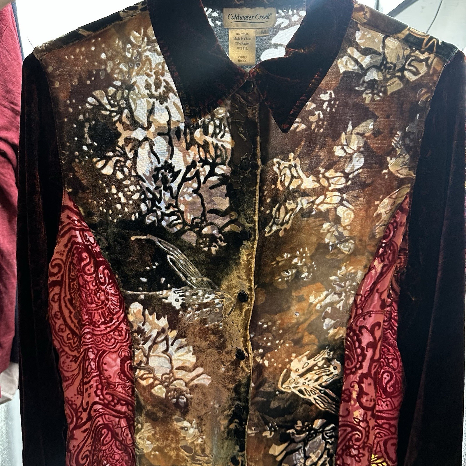 COLDWATER CREEK Women’s Silk Velvet Sheer Burnout… - image 6