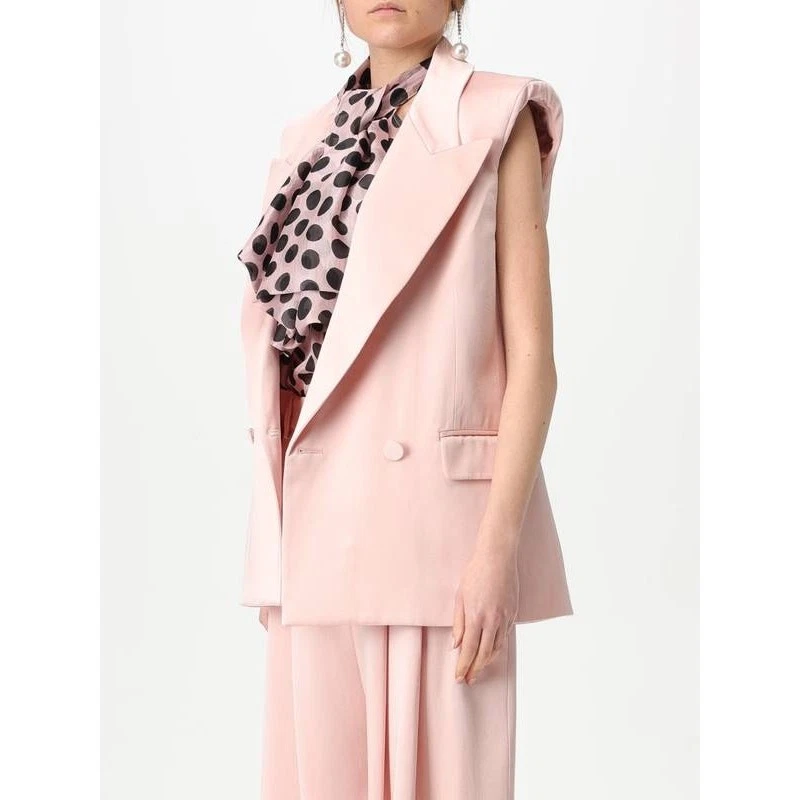 Chaqueta sin mangas Nina Ricci crepé satinado doble botonadura en rubor 38 EE. UU. 6 Foto 2 de 3