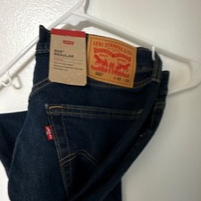 Levi's 505 Dark Blue Denim Straight Jeans 5-Pocket Design Men's Regular