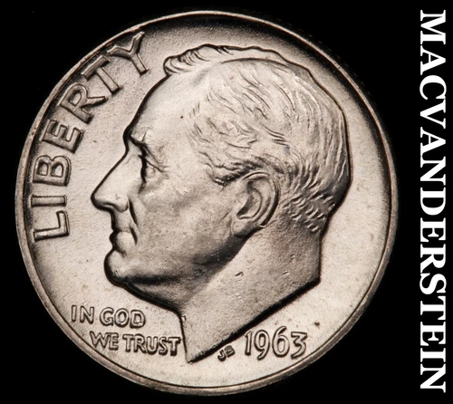 1963-D Silver Roosevelt Dime - Choice Gem Brilliant Unc  Lustrous  #i5235