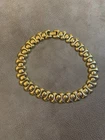 Vintage Gold Tone Link Necklace/ Choker Retro Bold Heavy Links Costume Jewelry