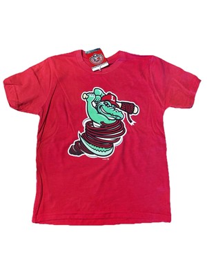 Youth Lowell Spinners Canaligator Logo t-shirt red or green (001)