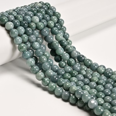 Natural Jadeite Jade Smooth Round Beads Size 4mm 6mm 8mm 10mm 15'' Strand