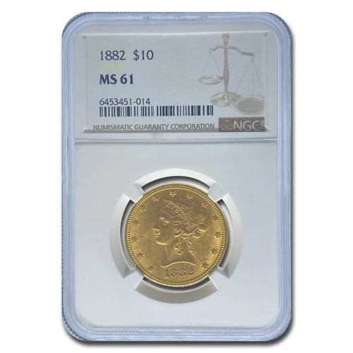 1882 $10 Liberty Gold Eagle MS-61 NGC