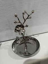 Michael Aram White Orchid Ring Catch Jewelry Tree  Holder Dish  Silver Color