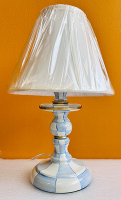 MacKenzie-Childs 84318-2440 Hand Painted, Sky Check Candlestick Lamp. New!