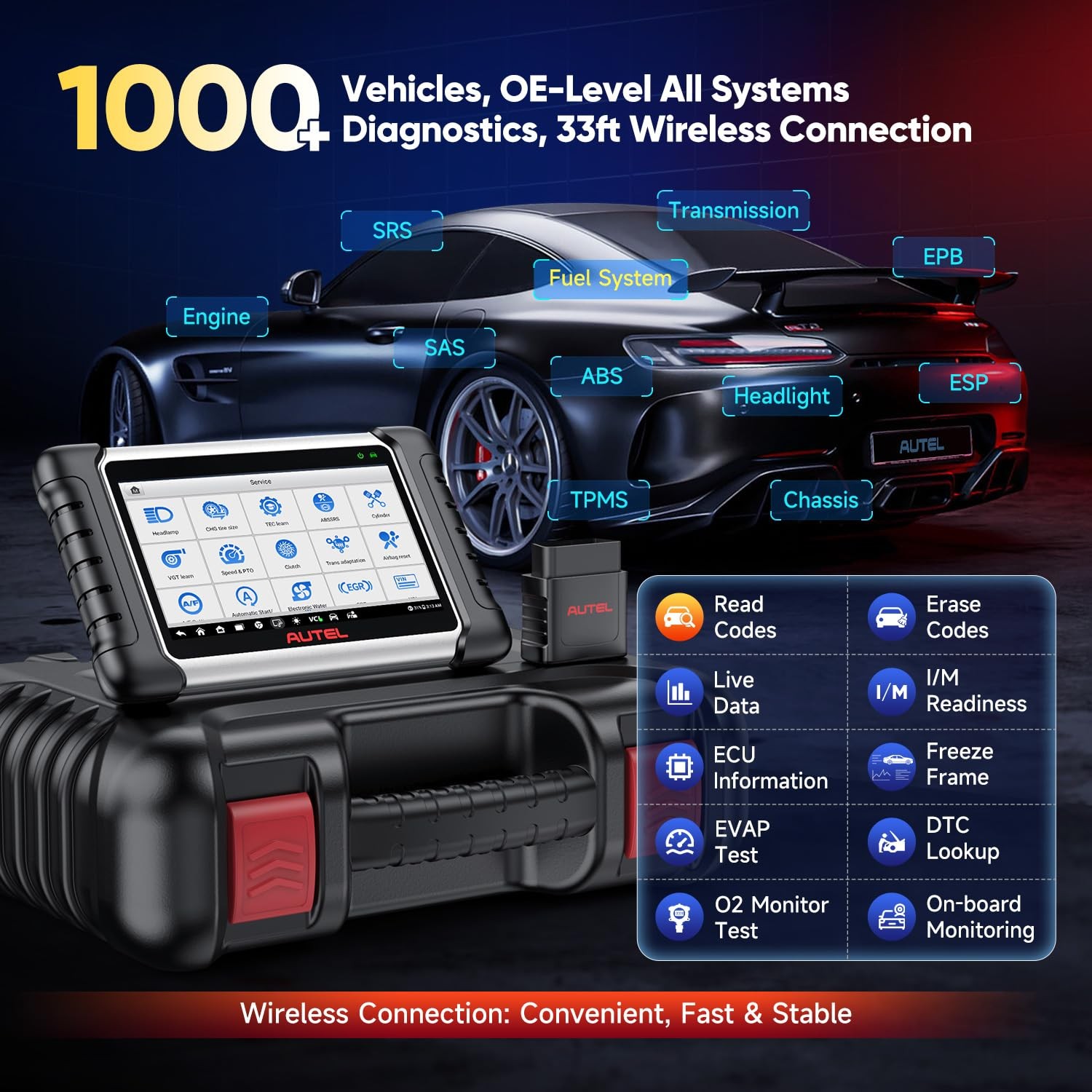 Autel MP808BT - Maxipro Mp808bt Pro Diagnosi Auto Codifica Ecu Ms906 Pro 30 Reset Scanner - Miniatura 8