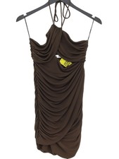 Zara Bodycon Midi Dress S in Brown