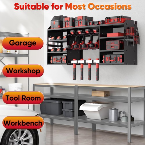 POKIPO Upgrade Large Power Tool Organizer Wall Mount, Cordless Tool Storage R... - Picture 6 of 7
