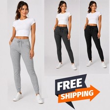 Womens Fleece Slim Fit Tracksuit Bottoms Skinny Jogging Joggers Ladies Trousers