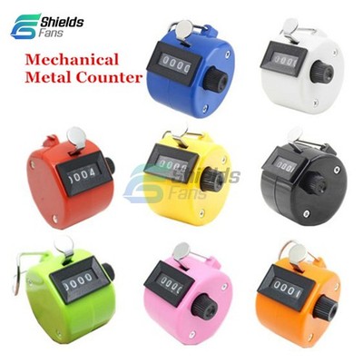 Handheld Mini 4 Digits 0-9999 Tally Mechanical Metal Portable Counter Multicolor