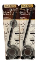 NEW (2) L'Oreal BROW STYLIST FRAME & SET Cream Pomade #214 Warm Brunette
