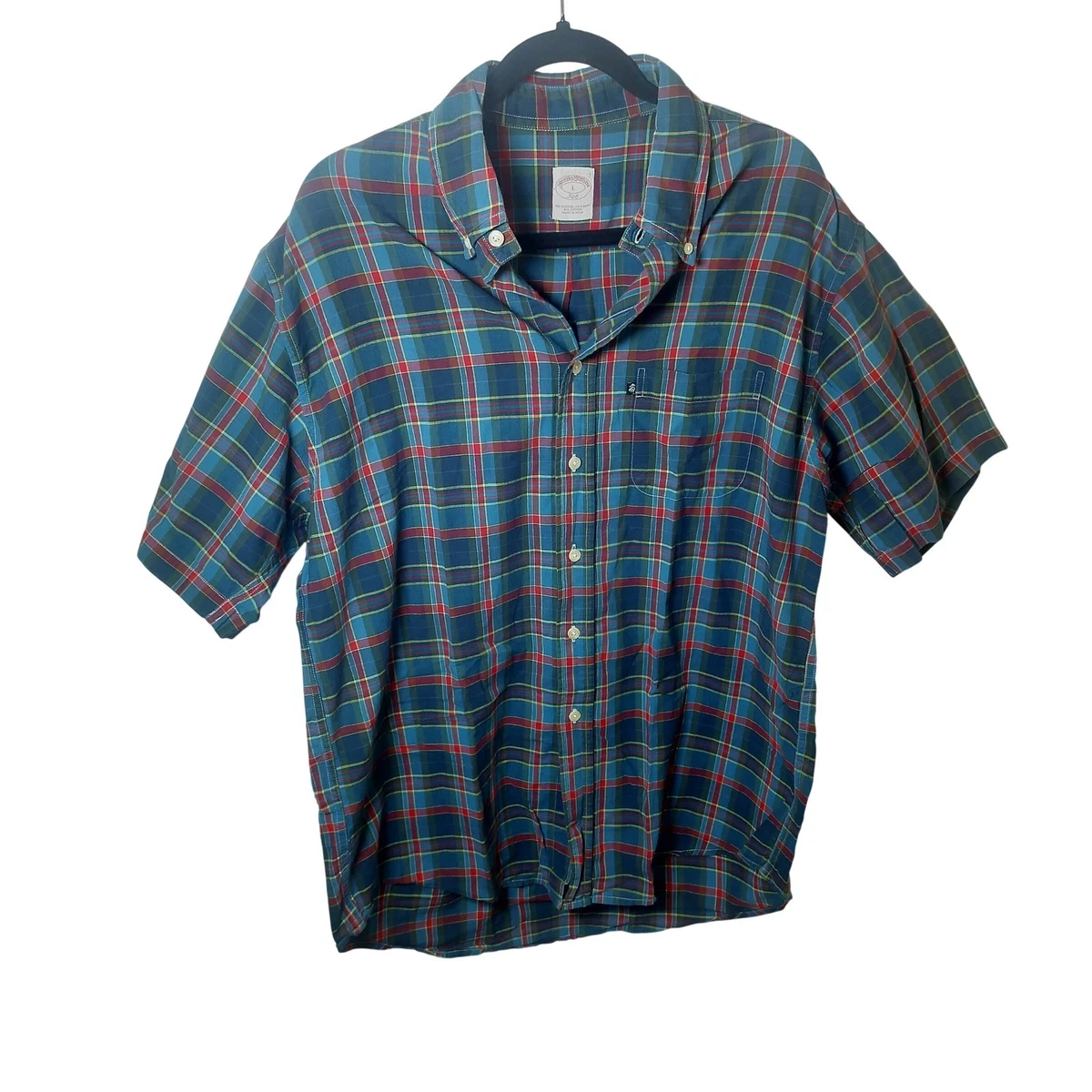トップス Hombre Check Collarless Shirt Collarless Shirt for sale | eBay
