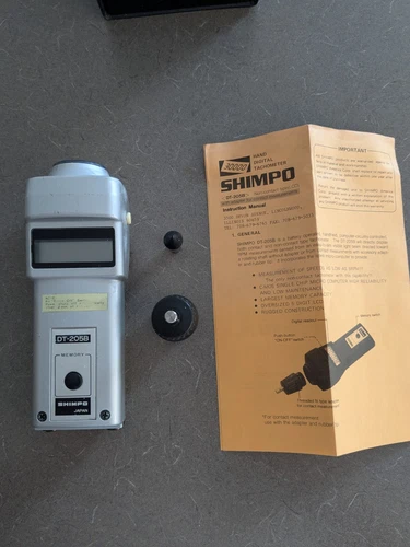 SHIMPO DT-205B Hand Digital Tachometer w/Case + Manual (Read Desc) Selling as is