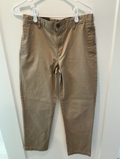 Lands End Boys Flat Front Khaki Pants Boys Size Y16