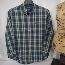 Vintage Chaps Ralph Lauren Plaid Dress Shirt Size L Easy Care L/S Button Down