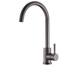 Reginox Taravo GM Gun Metal Grey Single Lever Swan Neck Kitchen Mixer Tap