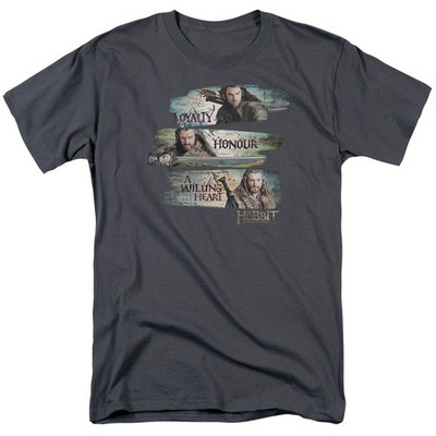 The Hobbit - Loyalty And Honour - Adult Unisex Short Sleeve T-Shirt - Gray