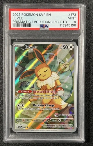 EEVEE PSA 9 2025 POKEMON SVP EN #173 PRISMATIC EVOLUTIONS P.C. ETB 5196