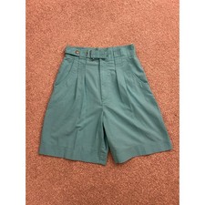 Outback Red Pleated Shorts Womens 10 Teal Excellent Vintage High Waist Cotton