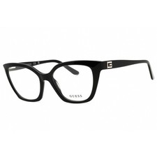 Guess Women's Eyeglasses Shiny Black Acetate Cat Eye Full Rim Frame GU50111 001