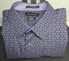 Paul Fredrick Men s Dress Shirt Classic Fit Geometric 2 Ply Cotton 18 x 35 3XL