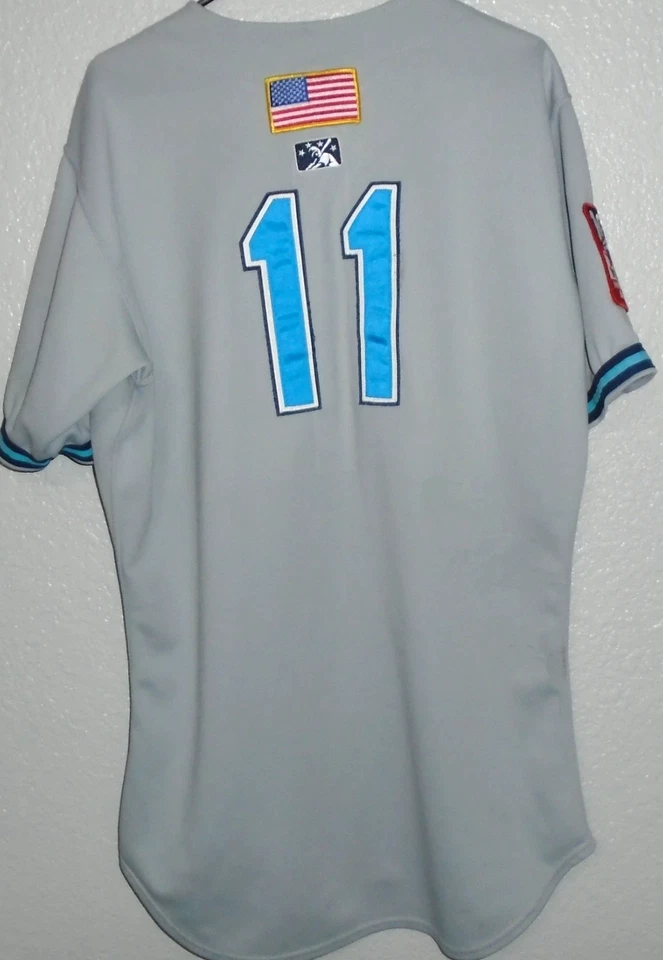 Camiseta Everett AquaSox Frogs #11 Rawlings parche 100 años Seattle Mariners 46 Foto 4 de 4