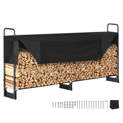VEVOR 8.5 FT Outdoor Firewood Rack with Cover Firewood Holder 102''x14.2''x46.1''