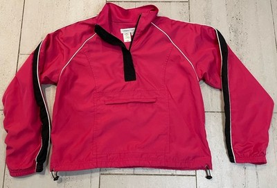 Coldwater Creek Women's Petite M. Pink /Black .1/4 Zip Pullover Windbreaker.