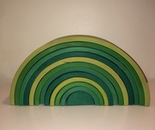 GRIMM'S AND SPIEL Meadow Green Wooden Rainbow Tunnel - AUTHENTIC