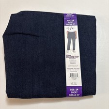Gloria Vanderbilt Womens Sz 14 29  Inseam Amanda Orig Slimming Jean Dark Blue