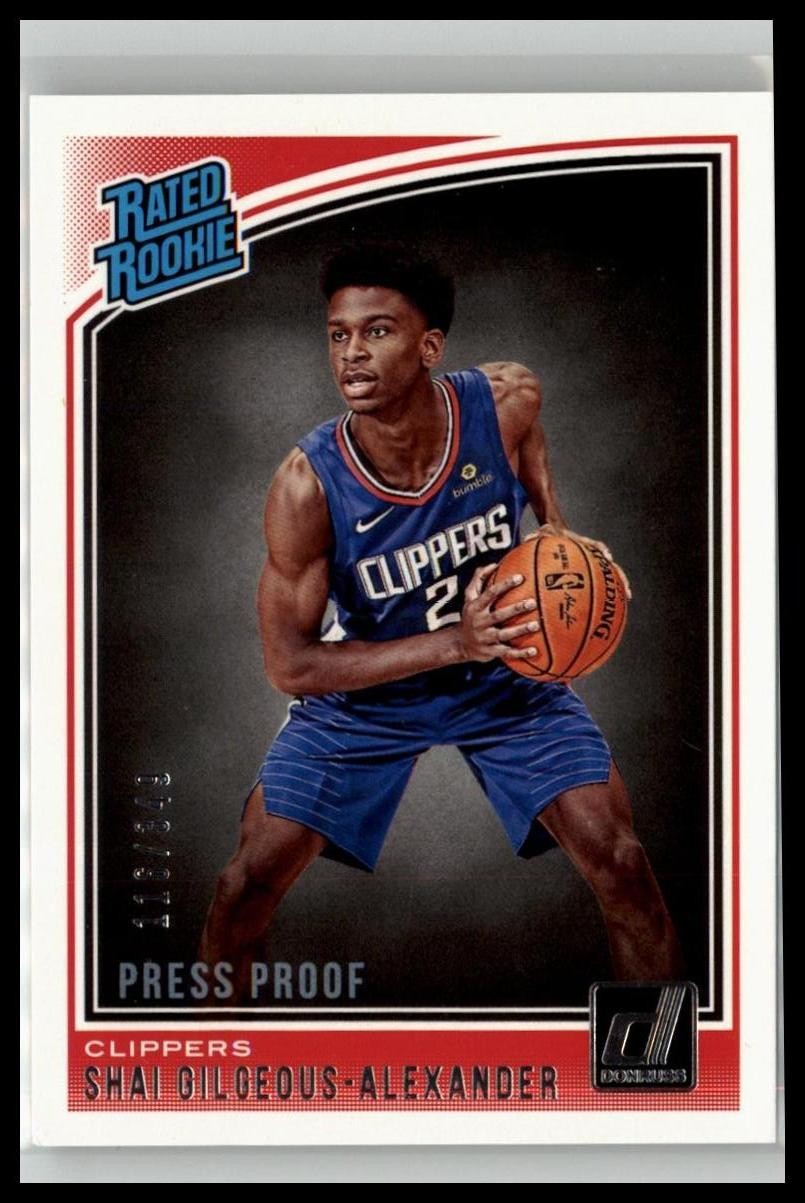 2018-19 Donruss #162 Shai Gilgeous-Alexander Press Proof Silver #/349 Rookie RC