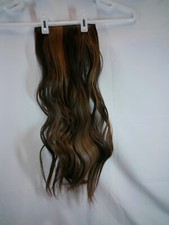 Refurbished Women's 4 Piece Clip-In Hair Extensions 22" Inch Brown Wavy 15