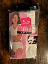 Vintage 2003 Hanes Her Way Cotton Brief Panties 3 Pair Size 9 NEW IN PACKAGE