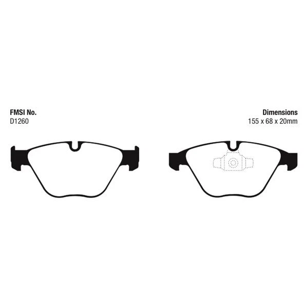 EBC DP41512R Yellowstuff Front Brake Pads for 2007-2008 BMW 328xi - Image 4 of 4