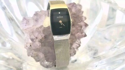 Skagen Denmark Diamond Black-Dial Mesh Band Silver-Tone  display picture 1