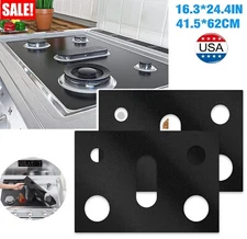 2× Reusable Gas Range Stove Top Burner Cover Protector Kitchen Non-stick Liner