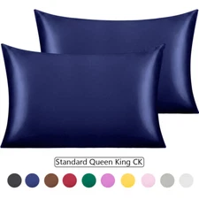 NTBAY Envelope Pillowcase (2 Pack Standard Queen King CK Size 100% Satin Fabric)
