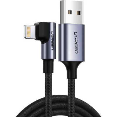 Kabel Ugreen USB-A / iPhone QC 3.0 1m Lade und Datensynchronisationskabel Grau