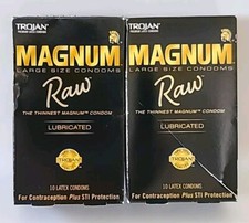 2 PACKS Trojan MAGNUM Large Raw Condoms - 10ct  20 total - 12/2026 - FREE SHIP